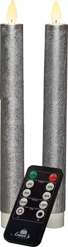 Intratuin Led tafelkaars zilver met afstandsbediening d 2,5 h 23 cm 2 stuks aanbieding