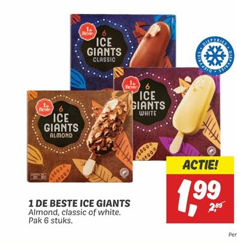 Dekamarkt 1 DE BESTE ICE GIANTS Almond, classic of white. aanbieding