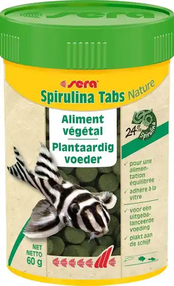 Intratuin Sera visvoer spirulina tabs nature 100 ml aanbieding