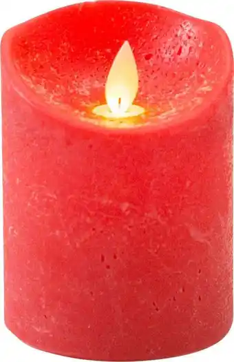 Intratuin Led kaars rustiek d 7,5 h 10 cm rood aanbieding