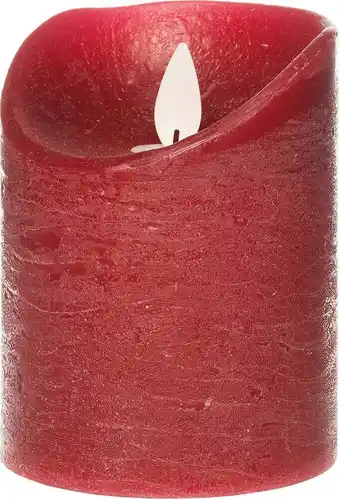 Intratuin Led kaars rustiek bordeaux met timer d 7,5 h 10 cm aanbieding