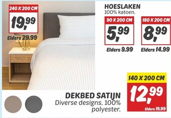 Dekamarkt DEKBED SATIJN Diverse designs. 100% polyester. 140x200 cm aanbieding