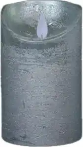 Intratuin Kaars rustiek met led verlichting en timer 12,5 cm zilver aanbieding