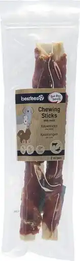 Intratuin Beeztees kauwstick rund met eend 25 cm 2 stuks aanbieding
