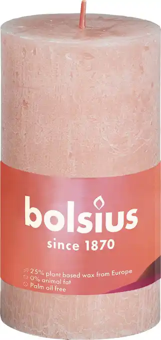 Intratuin Bolsius stompkaars rustiek shine roze 30 uur d 5 h 10 cm aanbieding
