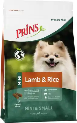 Intratuin Prins procare hypoallergic mini lam met rijst 3 kg aanbieding