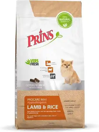 Intratuin Prins procare hypoallergic mini lam met rijst 3 kg aanbieding