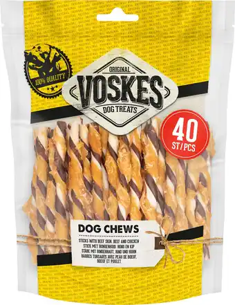 Intratuin Voskes kauwsticks rawhide twist rund en kip 400 g aanbieding