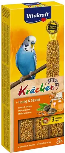 Intratuin Vitakraft vogelsnack kräcker parkiet honing en sesam 3 stuks aanbieding