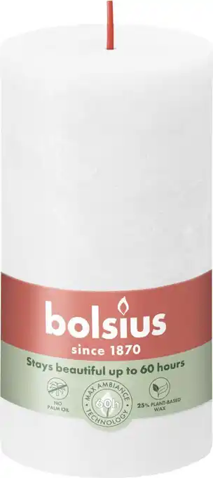 Intratuin Bolsius stompkaars rustiek shine wit 60 uur d 6,8 h 13 cm aanbieding
