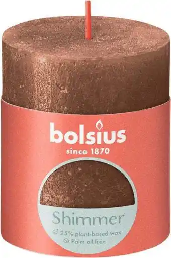 Intratuin Bolsius stompkaars rustiek shimmer brons 35 uur d 6,8 h 8 cm aanbieding