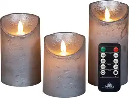 Intratuin Kaarsen met led verlichting op batterijen 3 stuks zilver aanbieding