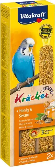 Intratuin Vitakraft vogelsnack kräcker parkiet honing en sesam 2 stuks aanbieding