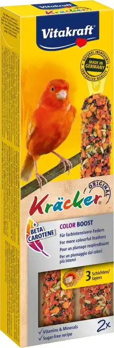 Intratuin Vitakraft vogelsnack kräcker kanarie color boost 2 stuks aanbieding
