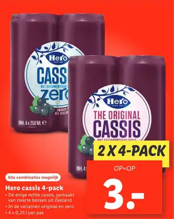 Lidl Hero cassis 4-pack aanbieding