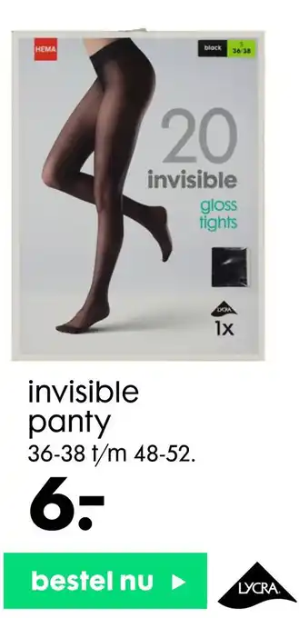 HEMA Invisible panty aanbieding