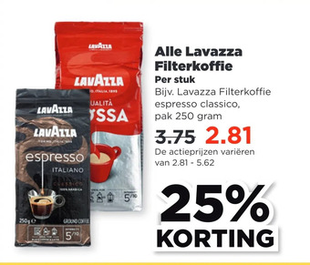 PLUS Alle lavazza filterkoffie aanbieding