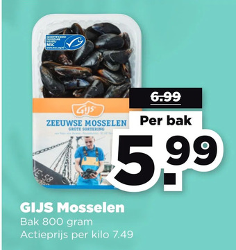 PLUS Gijs mosselen aanbieding