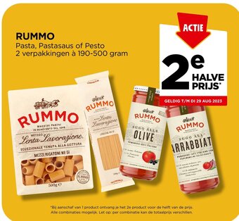 Jumbo RUMMO Pasta, Pastasaus of Pesto 2 verpakkingen à 190-500 gram aanbieding