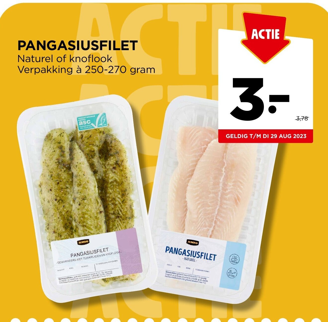 PANGASIUSFILET Naturel of knoflook Verpakking à 250270 gram aanbieding