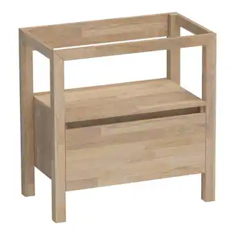 Sanitairwinkel.nl Saniclass staand wastafelonderkast - 80x46x80cm - 1 greeploos lade - uitsparing - hout - grey oak aanbieding