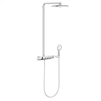 Sanitairwinkel.nl Grohe rainshower smartcontrol regendoucheset opbouw- hoofddouche 36cm - 2 functies - handdouche rond 11.5cm - chroom/wit aanbieding