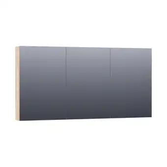 Sanitairwinkel.nl Saniclass dual spiegelkast - 140x70x15cm - verlichting - geintegreerd - 3 links- rechtsdraaiende spiegeldeur - mfc - sahara aanbieding