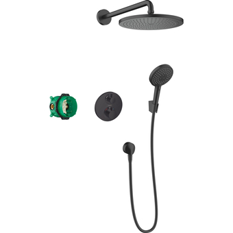 Sanitairwinkel.nl Hansgrohe croma showerset compleet inbouw mat zwart aanbieding