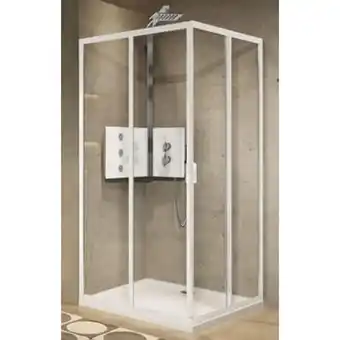 Sanitairwinkel.nl Novellini lunes 2.0 hoekinstap a m. schuifdeuren 69/72x195cm chroom/helder aanbieding