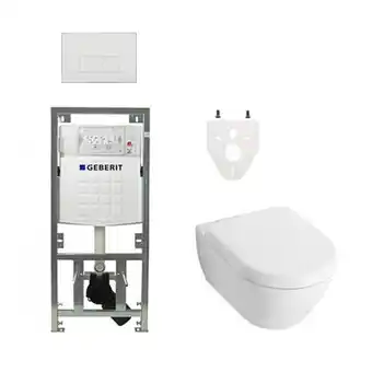 Sanitairwinkel.nl Villeroy boch subway 2.0 directflush toiletset - geberit reservoir - bedieningsplaat rechthoekige knoppen - softclose - wit aanbieding