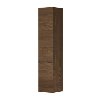 Sanitairwinkel.nl Ink badkamerkast - 35x36.7x169cm - 1 deur - links en rechtsdraaiend - greeploos - eiken massief eiken chocolate aanbieding