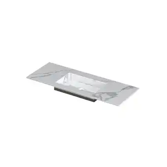 Sanitairwinkel.nl Ink post wastafel - 120x45x1cm - 1 wasbak - 0 kraangaten - keramiek statuario glans aanbieding