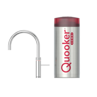 Sanitairwinkel.nl Quooker nl fusion round kokendwaterkraan opbouw uitloop draaibaar met combi+ reservoir chroom aanbieding