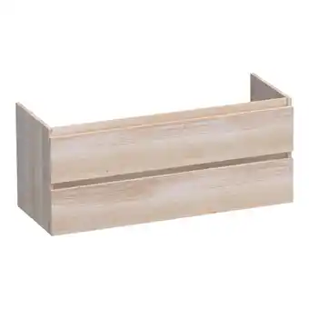 Sanitairwinkel.nl Saniclass solution wastafelonderkast - 120x39x50cm - 2 softclose greeploze lades - 1 sifonuitsparing - hout - white oak aanbieding