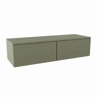 Sanitairwinkel.nl Mondiaz alan module small wastafelonderkast - 120x41x30cm - 2 lades - push to open - mdf - army mat aanbieding