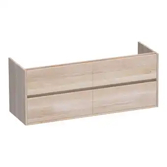 Sanitairwinkel.nl Saniclass nexxt wastafelonderkast - 140x46x55cm - 4 greeploze softclose lades - 2 sifonuitsparingen - hout - white oak aanbieding