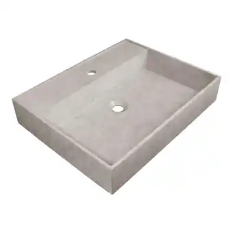 Sanitairwinkel.nl Saniclass beton meubelwastafel 60x46x11cm zonder overloop 1 wasbak 1 kraangat beton showroommodel aanbieding