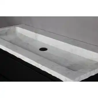 Sanitairwinkel.nl Forzalaqua nova wastafel 100.5x51.5x9.5cm rechthoek 1 kraangat natuursteen carrara gepolijst aanbieding