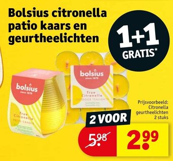 Kruidvat Bolsius citronella patio kaars en geurtheelichten aanbieding