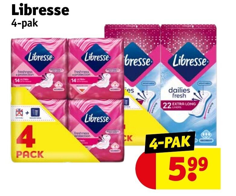 Libresse 4pak aanbieding bij Kruidvat
