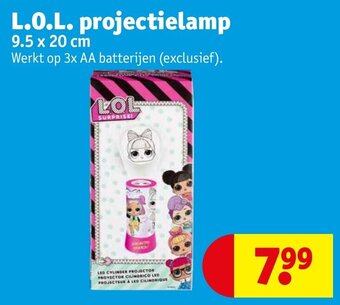 Kruidvat L.O.L. projectielamp 9.5 x 20cm aanbieding