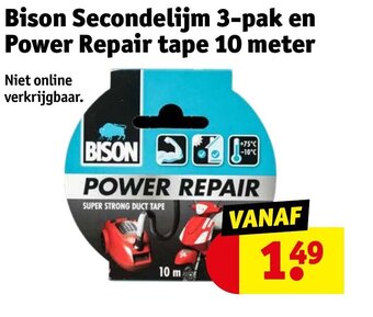 Kruidvat Bison Secondelijm 3-pak en Power Repair tape 10 meter aanbieding