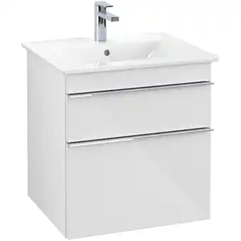 Sanitairwinkel.nl Villeroy & boch venticello wastafelonderkast 55.3x59cm 2x lade glossy wit aanbieding