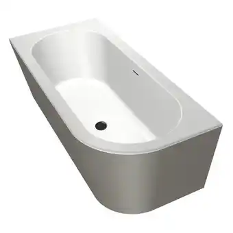 Sanitairwinkel.nl Xenz charley xs hoekbad - 165x75cm - waste inox - hoekopstelling links - acryl cement/wit aanbieding