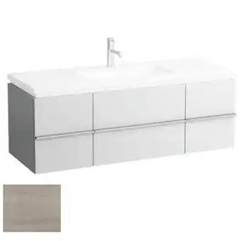 Sanitairwinkel.nl Laufen new case living square onderbouwkast 129x47.6x45.9cm 2 lades. 2 deuren 2 glasplaten hout gek. eiken aanbieding