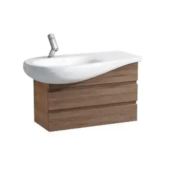 Sanitairwinkel.nl Laufen alessi one wastafel onderbouwkast 73x32x48cm 2 lades hout wit aanbieding