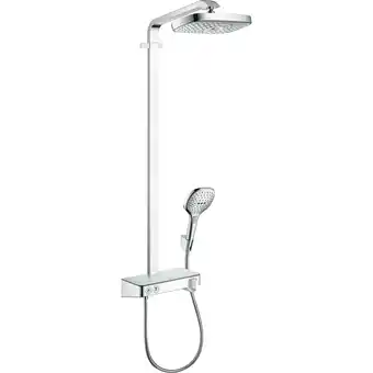 Sanitairwinkel.nl Hansgrohe raindance select e 300 2jet showerpipe ecosmart: met showertablet 300 opbouwkraan thermostatisch met raind. select  aanbieding