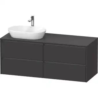 Sanitairwinkel.nl Duravit ketho 2 wastafelonderbouwkast incl. consoleplaat met 4 laden voor waskom links 140x55x56.8cm met handgrepen antraciet aanbieding