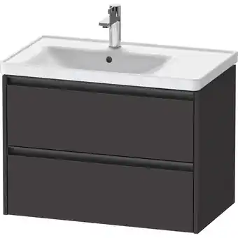 Sanitairwinkel.nl Duravit ketho 2 wastafelonderbouwkast met 2 laden voor waskom links 78.4x45.5x54.9cm met grepen antraciet grafiet supermat aanbieding