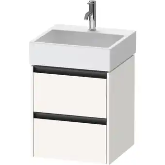 Sanitairwinkel.nl Duravit ketho 2 wastafelonderbouwkast met 2 laden 48.4x46x54.9cm met grepen antraciet wit supermat aanbieding